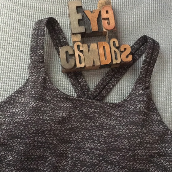 ATHLETA Racerback Workout Tank In Black/Silver - Picture 3 of 8